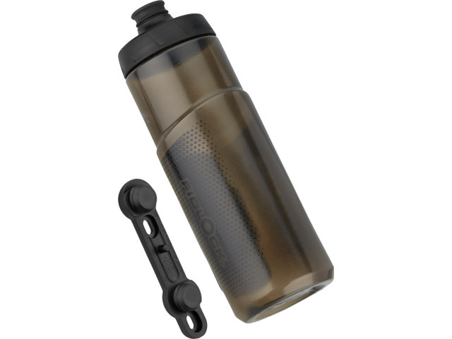 TWIST Trinkflasche 600 ml mit bike base Haltesystem - transparent-schwarz/600 ml