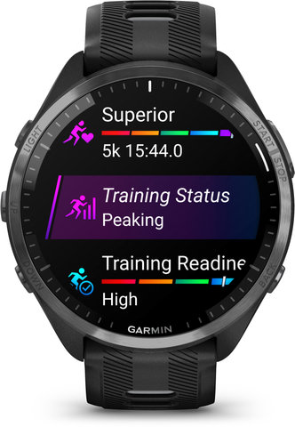 Garmin Forerunner 965 GPS Lauf- und Triathlon-Smartwatch - schwarz-carbongrau-schwarz-hellgrau/universal