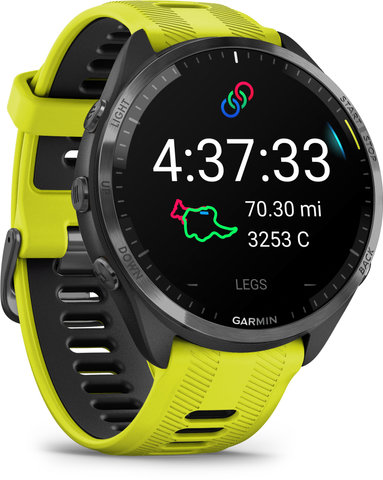 Garmin Forerunner 965 GPS Running & Triathlon Smartwatch - black-carbon grey-lemon yellow-black/universal