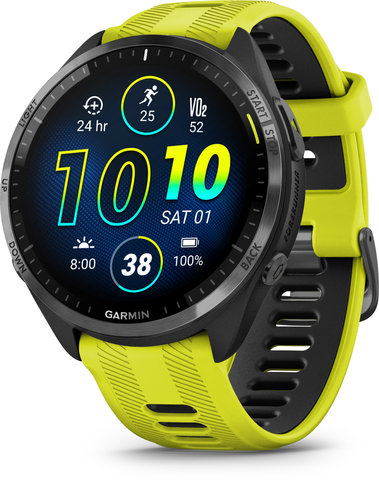 Garmin Forerunner 965 GPS Running & Triathlon Smartwatch - black-carbon grey-lemon yellow-black/universal