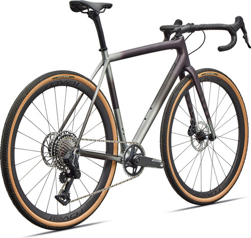 Specialized Bicicleta de gravel de carbono Crux Pro Force XPLR AXS de 28" - satin nebula metallic shadow silver-laurel green metallic smoke | 28" | 50 mm | 170,0 mm | S
