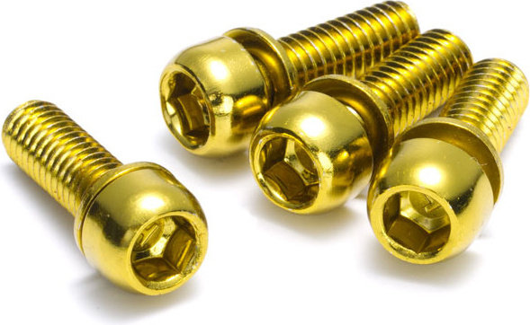 REVERSE Components Schrauben M6 x 18 für Bremsadapter - 4 Stück - gold