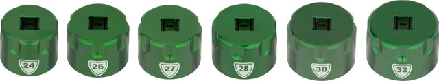 Abbey Bike Tools Set d'Embouts Suspension Top Cap Socket - green