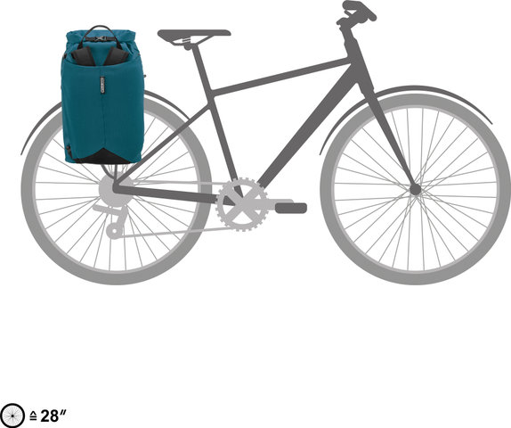ORTLIEB Vario Lite QL2.1 22 L Backpack-Bicycle Bag Hybrid - petrol/22 l