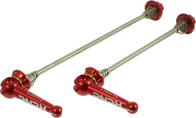 KCNC KQR Nabenschnellspannerset Titan MTB - rot/Satz (VR + HR)