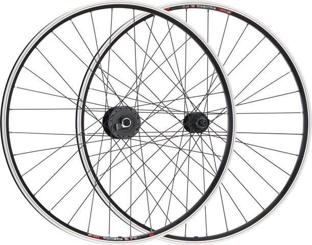 bc basic Set de Roues Urban Acera V-Brake DT Swiss 535 28" - noir | Set de 28" (avant 9x100 Dynamo + arrière 10x135) Shimano