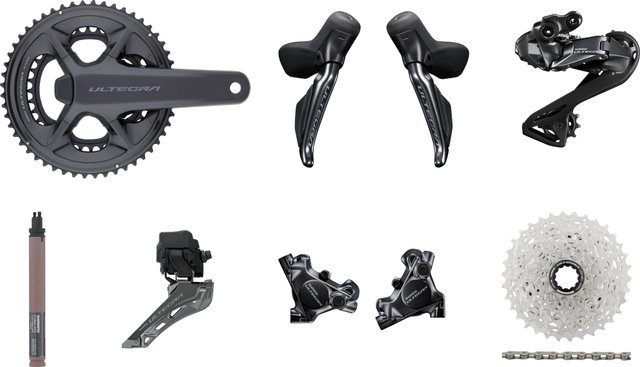 Shimano Grupo Ultegra Di2 R8150 con potenciómetro 2x12 con freno de disco - antracita/Soldadura/172,5 mm/11-34/36-52