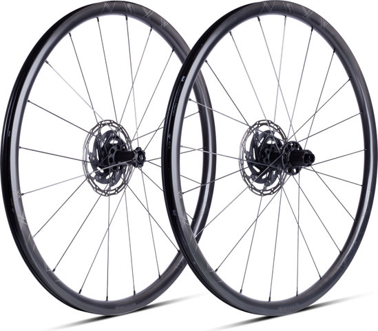 ERE Research Juego de ruedas Genus II SL30 Aero Carbon Disc Center Lock 28" - black-black/Shimano carretera/100 mm/142 mm/28"/Non Boost/Non Boost