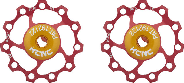 KCNC Jockey Wheel Alu Schalträdchen - 1 Paar - red/11 Zähne