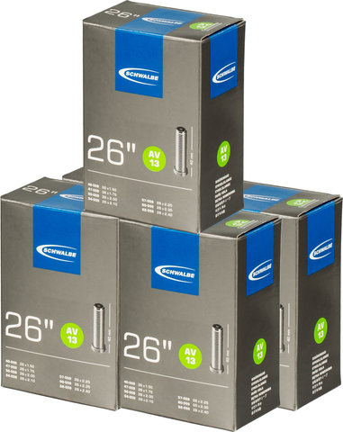 Schwalbe Cámara de aire 13 para cubiertas de 26" - 5 unidades - universal/40-559 a 62-559/Válvula Schrader (AV)/26x1.5-2.5 Schrader 40 mm/40 