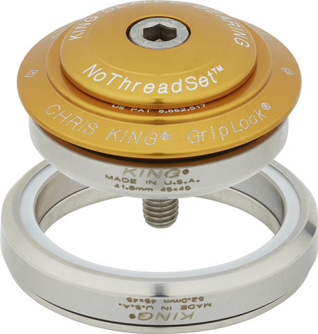 Chris King DropSet 5 IS42/28,6 - IS52/40 GripLock Steuersatz - gold/1 1/8" - 1,5" tapered/IS42/28,6 - IS52/40