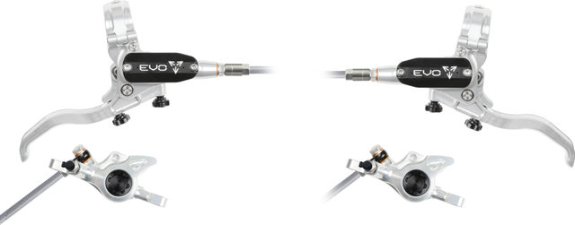 Hope Juego de Frenos de Disco EVO X2 con Latiguillo de Acero Trenzado - silver-black | Set | left/right (side-specific)