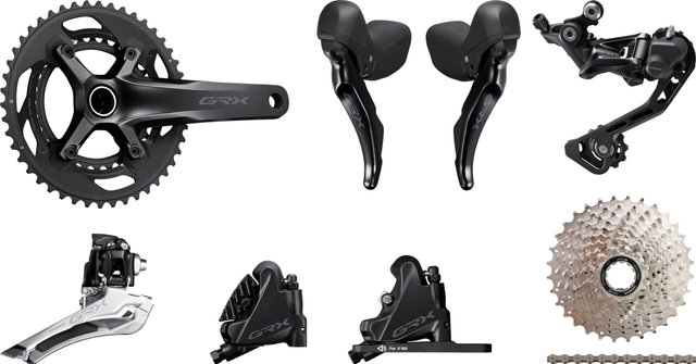 Shimano Groupe GRX RX400 2x10 30-46 - noir/Shimano VTT/À braser/11-32/Shimano MTB/170,0 mm/sans