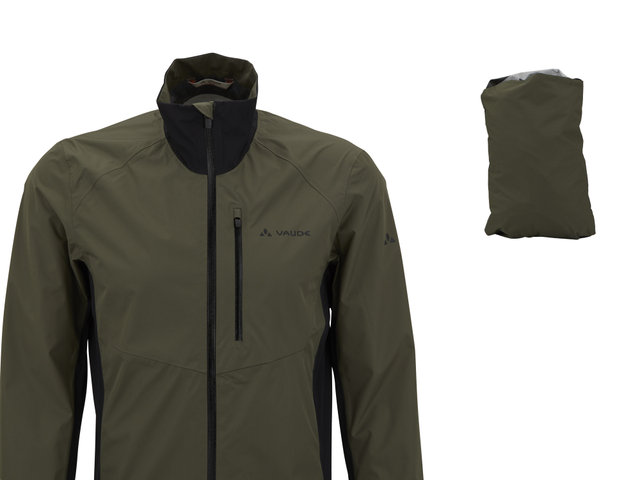 VAUDE Mens Kuro Rain Jacket - khaki/M