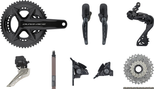 Shimano Dura-Ace Di2 R9250 Gruppe 2x12 36-52 mit Scheibenbremse - schwarz/172,5 mm 36-52, 11-30