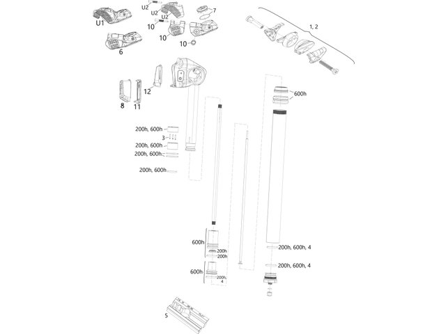 RockShox Pièces Détachées pour Tige de Selle Reverb AXS XPLR (A1 / 2022) - 1/universal