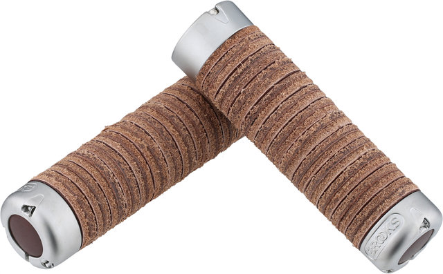 Brooks Plump Leather Grips - 2023 Model - brown/130 mm
