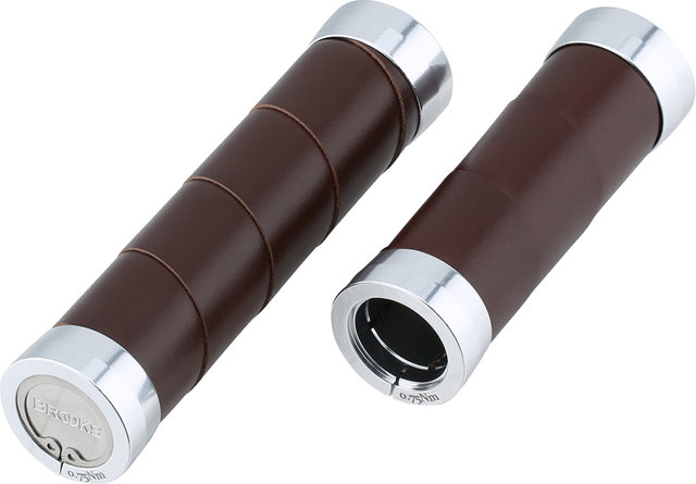 Brooks Slender Leder Lenkergriffe für Drehgriffschalter einseitig Modell 2023 - brown/130 mm / 100 mm