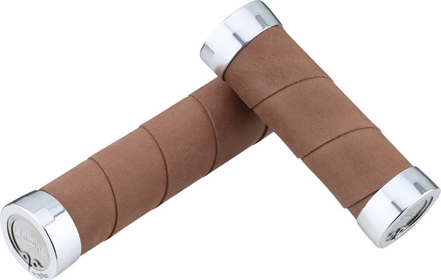 Brooks Slender Leather Grips for One-Sided Twist Shifters - 2023 Model - dark tan/130 mm / 100 mm