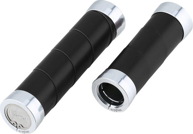 Brooks Slender Leder Lenkergriffe für Drehgriffschalter einseitig Modell 2023 - black/130 mm / 100 mm