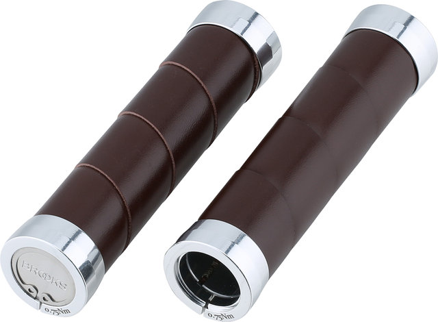 Brooks Slender Leather Handlebar Grips Model 2023 - brown/130 mm