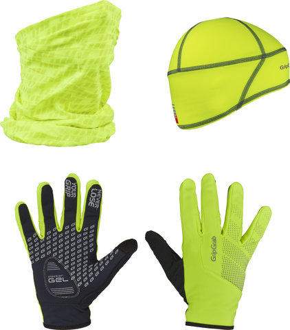 GripGrab Set Hi-Vis Cycling Essentials - yellow hi-vis/M