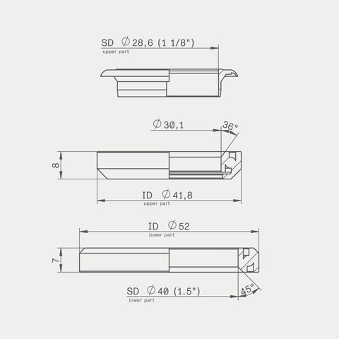 Acros IS42/IS52 Headset Bearing Set - silver