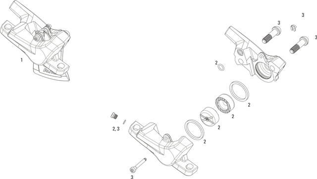 SRAM Level T Brake Caliper Spare Parts - 2