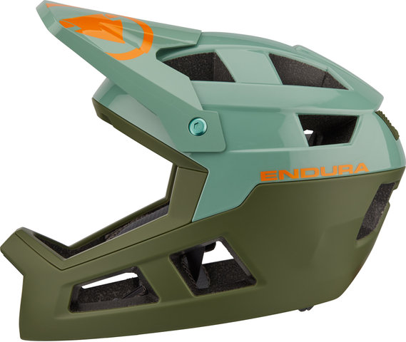SingleTrack Full Face Helm - olive green/55 - 59 cm