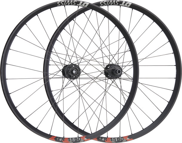 DT Swiss Juego de ruedas FR 1500 Classic 30 Boost Disc 6 agujeros 27,5" - negro/27,5" set (RD 15x110 Boost + RT 12x148 Boost) SRAM XD