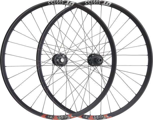 DT Swiss FR 1500 Classic 30 Super Boost 6-Bolt Disc 27.5" Wheelset - black/27.5" set (front 20x110 Boost + rear 12x157 Super Boost) SRAM XD