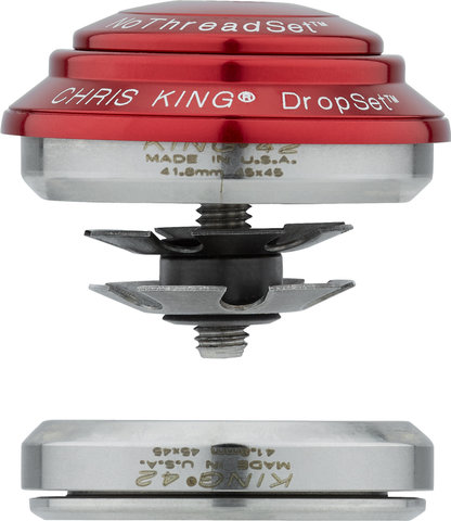 Chris King DropSet 4 IS42/28,6 - IS42/30 GripLock Steuersatz - red/IS42/28,6 - IS42/30