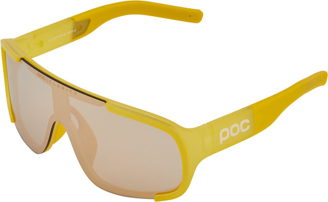 POC Gafas deportivas Aspire Mid - aventurine yellow translucent/brown-silver mirror