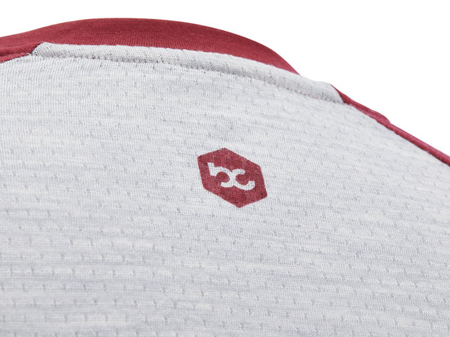 bc original Camiseta Merino L/S Bike Shirt - silver-grey melange-wine red/M