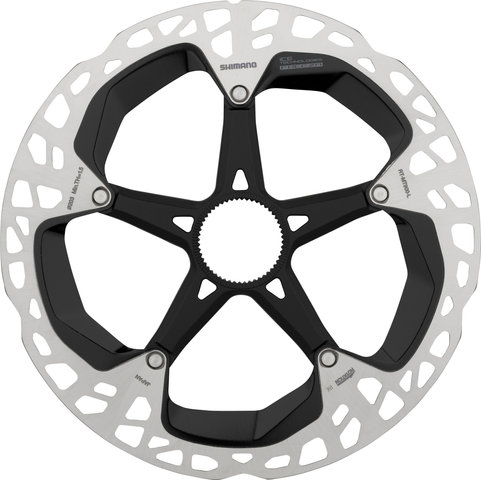 Shimano RT-MT900 Center Lock Brake Rotor for XTR w/ External Teeth - silver-black/203 mm