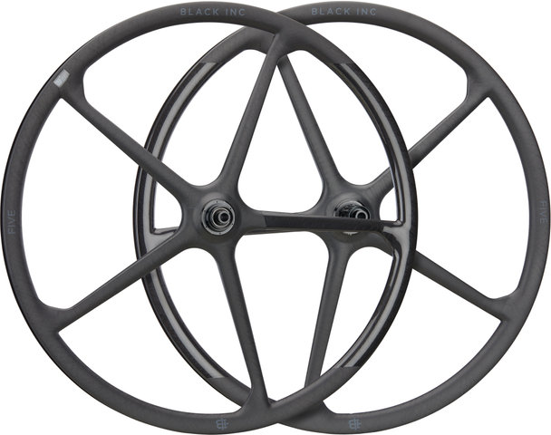 Black Inc Juego de ruedas Five Disc Center Lock Carbon 28" - black/28" set (RD 12x100 + RT 12x142) Shimano