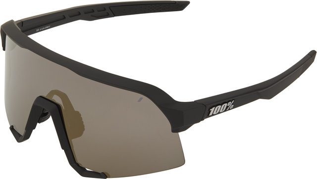 100% Gafas deportiva S3 Mirror - soft tact black/soft gold mirror