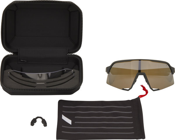 S3 Mirror Sports Glasses - soft tact black/soft gold mirror