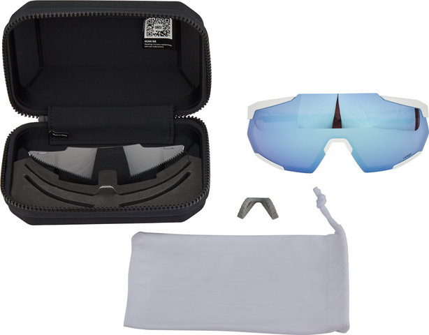 100% Racetrap 3.0 Hiper Sportbrille - matte white/hiper blue multilayer mirror