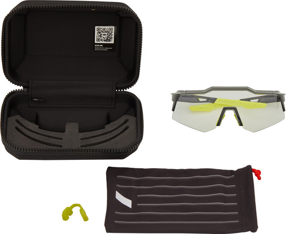 100% Speedcraft XS Photochromic Sportbrille - gloss black/photochromic