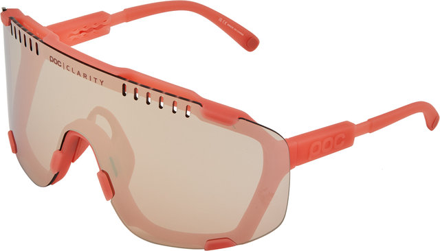 POC Devour Sportbrille - ammolite coral translucent/brown-silver mirror