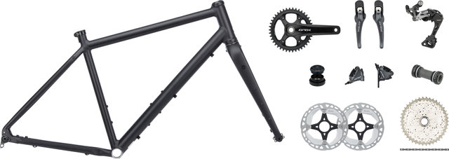 Flint 28" Gravel-Rahmenkit mit Shimano GRX RX810 Gruppe - schwarz/M