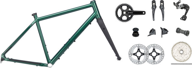 Flint 28" Gravel-Rahmenkit mit Shimano GRX RX810 Gruppe - dunkelgrün/M