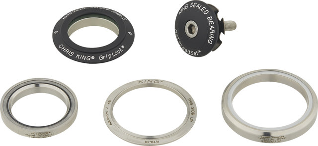 Chris King DropSet 5 IS42/28,6 - IS52/40 GripLock Steuersatz - matte jet/1 1/8" - 1,5" tapered/IS42/28,6 - IS52/40