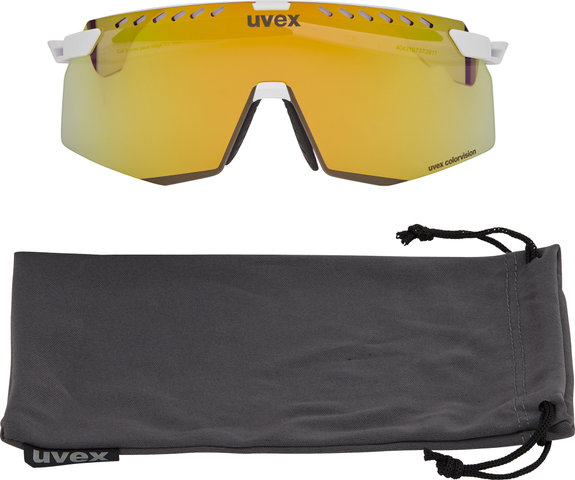 uvex pace stage CV Sportbrille - white matt/yummy yellow