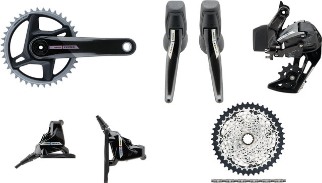 SRAM Force 1 D2 Wide XPLR AXS 1x12-speed Groupset - iridescent/175.0 mm 40 tooth, 10-44