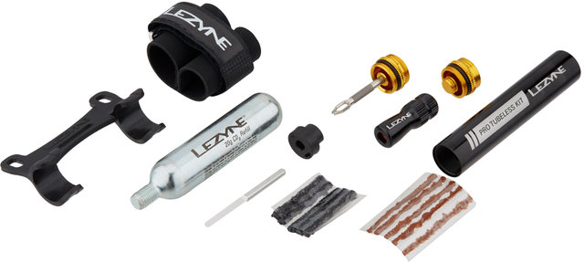 Lezyne Pro Tubeless Kit Loaded Reparaturset - schwarz-gold/universal