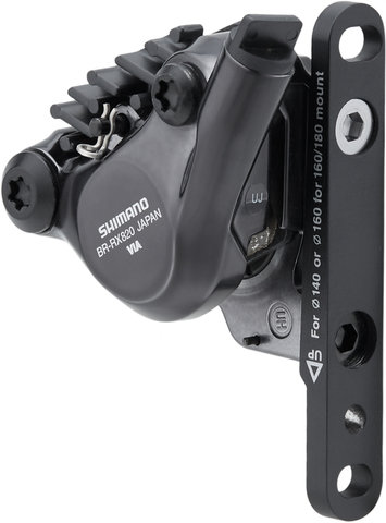 GRX Brake Caliper BR-RX820 w/ Resin Pads - black/front flat mount