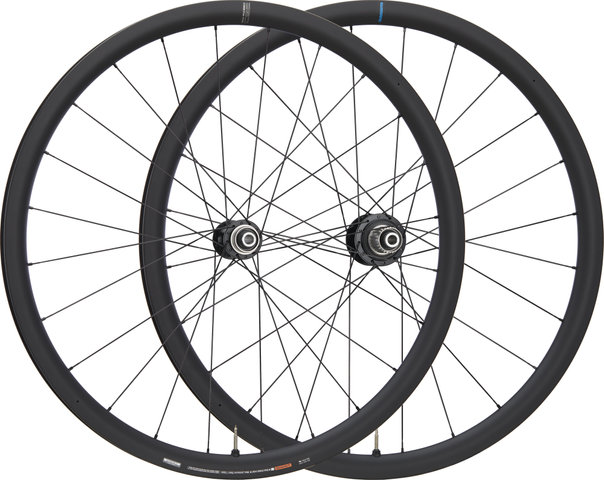 Shimano Juego de ruedas WH-RX880-TL Disc Center Lock Carbon 28" - negro/Juego de 28" (RD 12x100 + RT 12x142) Shimano Road 12 velocidades