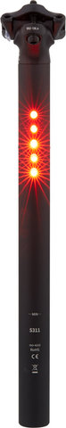 LED-Sattelstütze mit integriertem Rücklicht mit StVZO-Zulassung - black anodized/27,2 mm / 350 mm / SB 9 mm